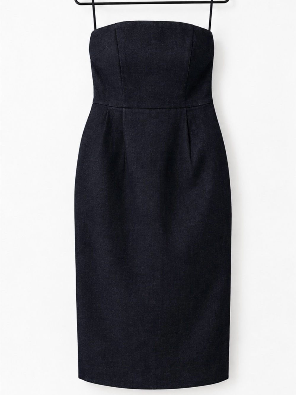 Express Strapless Dark Blue Denim Dress